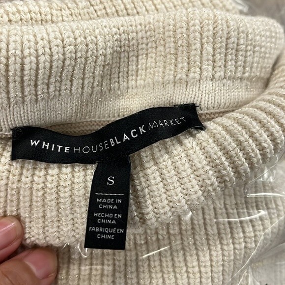 White House Black Market Cashmere Off-The-Shoulder Degrade Sweater - Picture 13 of 15